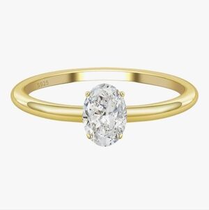1.0ct Oval CZ Solitaire Ring